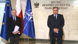 Wypowiedź Prezydenta Bronisława Komorowskiego  po naradzie ws. bezpieczeństwa antyterrorystycznego
